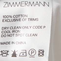 Zimmermann White Multicolor Dot Printed Cotton Midi Skirt M