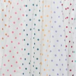 Zimmermann White Multicolor Dot Printed Cotton Midi Skirt M