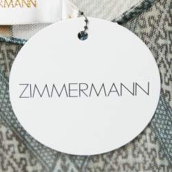 Zimmermann Green/Navy Blue Patterned Knit Beach Cover Up Dress L