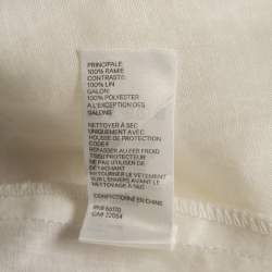 Pre Owned Zimmermann White Ramie High Neck Full Sleeve Top S