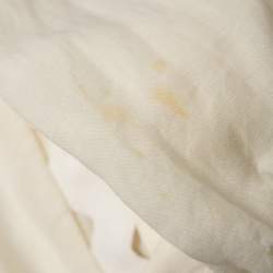 Pre Owned Zimmermann White Ramie High Neck Full Sleeve Top S