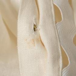 Pre Owned Zimmermann White Ramie High Neck Full Sleeve Top S