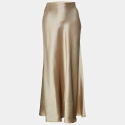 Zimmermann Gold Sateen Unbridled Valiant Maxi Skirt S