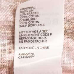 Zimmermann Pink Floral Print Linen Strappy Midi Dress S