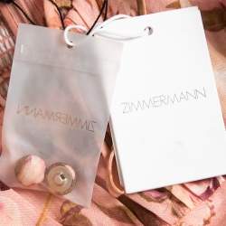 Zimmermann Pink Floral Print Linen Strappy Midi Dress S