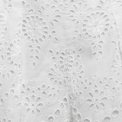 Zimmermann White Embroidered Eyelet Linen Pleated Shorts L