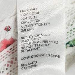 Pre Owned Zimmermann White Floral Printed Cotton Lace Trimmed Shorts L