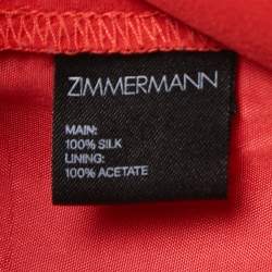Zimmermann Red Silk Draped Strappy Midi Dress M