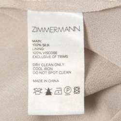Zimmermann Multicolor Printed Silk Chiffon Shirred Long Sleeve Maxi Dress S