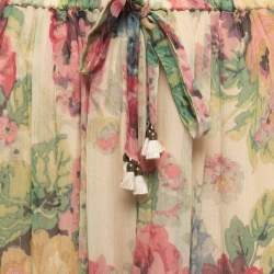 Pre Owned Zimmermann Multicolor Printed Silk Chiffon Palazzo Pants M