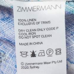 Pre Owned Zimmermann Multicolor Poppy Print Linen Plunge Midi Dress M