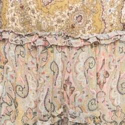 Zimmermann Multicolor Paisley Print Chiffon Blouson Sleeve Cut-Out Detail Open Back Midi Dress M