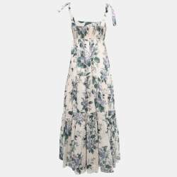 مملوكة مسبقًا Zimmermann Off White Floral Printed Cotton Maxi Dress M