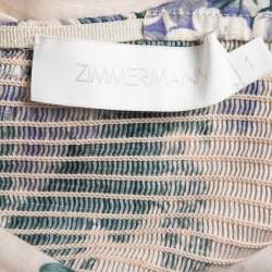 مملوكة مسبقًا Zimmermann Off White Floral Printed Cotton Maxi Dress M