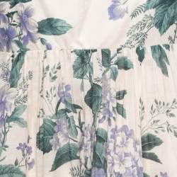 مملوكة مسبقًا Zimmermann Off White Floral Printed Cotton Maxi Dress M