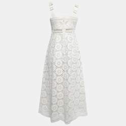Zimmermann White Floral Cotton & Linen Sleeveless Midi Dress M