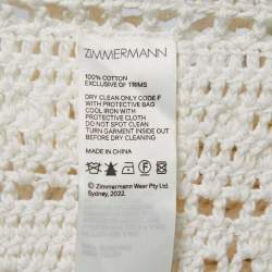 Zimmermann White Crochet Knit Hooded Midi Dress M/L
