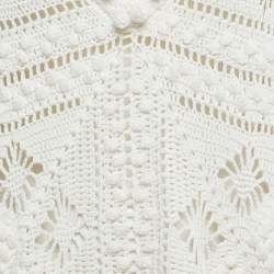 Zimmermann White Crochet Knit Hooded Midi Dress M/L