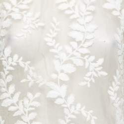 Pre Owned Zimmermann White Embroidered Silk Oversized Top S