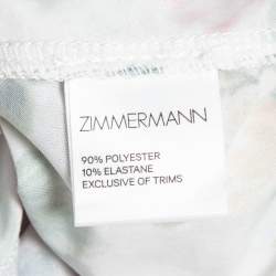 Zimmermann Multicolor Floral Print Linen & Silk Long Sleeve Maxi Dress M