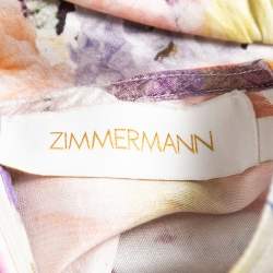 Zimmermann Multicolor Floral Print Silk Prima Tiered Long Sleeve Dress M
