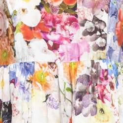 Zimmermann Multicolor Floral Print Silk Prima Tiered Long Sleeve Dress M