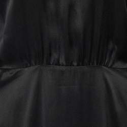 Zimmermann Black Silk Satin Ruffled Midi Dress XS