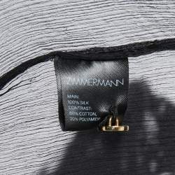 Pre Owned Zimmermann Black Silk Chiffon Lace Trimmed Long Sleeve A-Line Blouse S