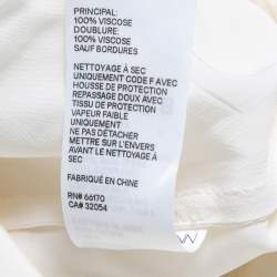 Pre Owned Zimmermann Cream Swiss Dot Ruch Detail Tiered Midi Dress M