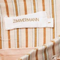 Zimmermann Light Pink Striped Linen Lace Up Shorts M