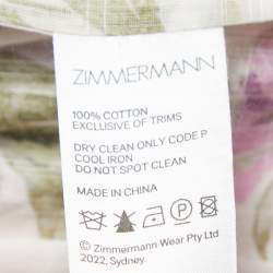 Pre Owned Zimmermann Multicolor Floral Printed Cotton Wrap Midi Dress L