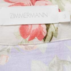 Pre Owned Zimmermann Multicolor Floral Printed Cotton Wrap Midi Dress L