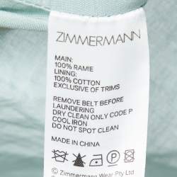 Pre Owned Zimmermann Blue Paisley Print Ramie Tiered Midi Skirt S