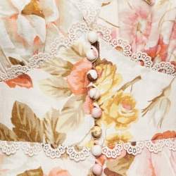 Pre Owned Zimmermann Multi Color Floral Print Button Front Full Sleeve Maxi Dress M