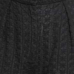 Zimmermann Black Floral Cutout Lace Crop Top Pants Set M