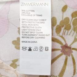 Pre Owned Zimmermann Multicolor Floral Printed Cotton & Silk Ruffled Blouse M