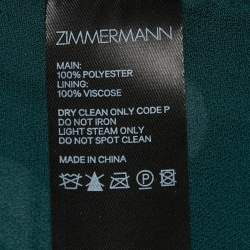 Pre Owned Zimmermann Green Polka-Dot Chiffon Pleated Sleeve Blouse M