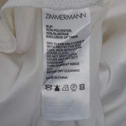 Zimmermann White Dotted Chiffon Belted Mini Dress L