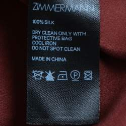 Pre Owned Zimmermann Burgundy Silk Satin Wrap Mini Dress M