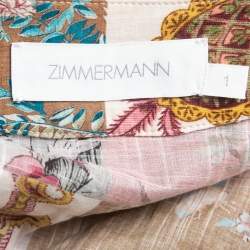 Pre Owned Zimmermann Multicolor Floral Printed Paneled Maxi Dress M