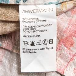 Pre Owned Zimmermann Multicolor Floral Printed Paneled Maxi Dress M