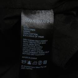 Pre Owned Zimmermann Black Linen Ruffled Tie-Back Mini Dress M