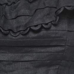 Zimmermann Black Linen Off-Shoulder Cropped Top M 