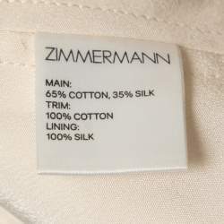 Zimmermann Cream Cotton & Silk Ruffled Crop Top L