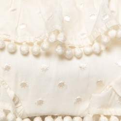 Zimmermann Cream Cotton & Silk Ruffled Crop Top L