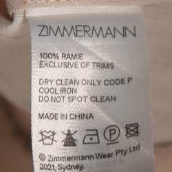 Pre Owned Zimmermann Light Pink Mixed Printed Ramie Shirt M