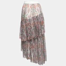 Zimmermann Multicolor Paisley Printed Silk Asymmetrical Skirt M