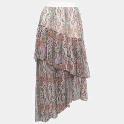 Zimmermann Multicolor Paisley Printed Silk Asymmetrical Skirt M