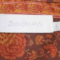 Zimmermann Multicolor Paisley Cotton Blend Tiered Maxi Dress L