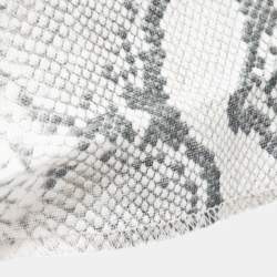 Zimmermann Grey/White Snake Printed Linen Belted High Waist Shorts M
